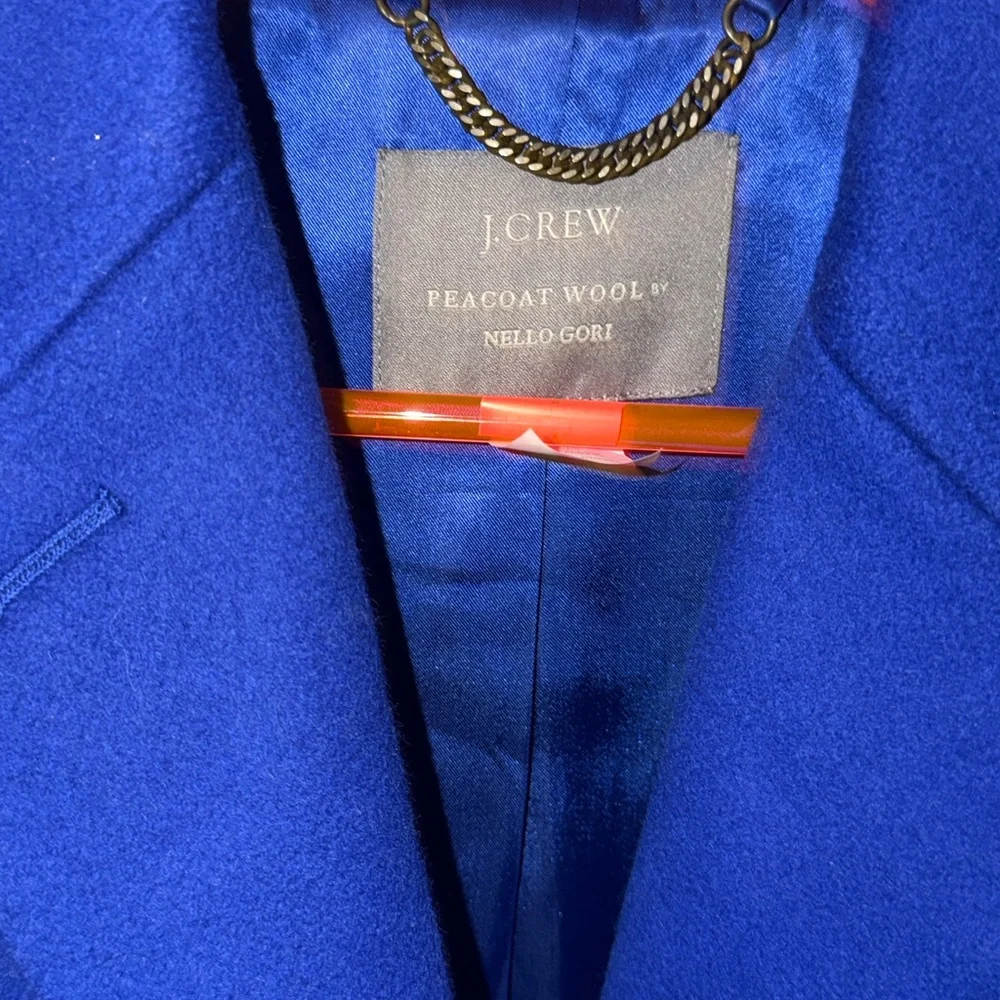 J.Crew Cobalt long Blue Wool Peacoat by Nello Gori – Women’s size small - Picture 2 of 6